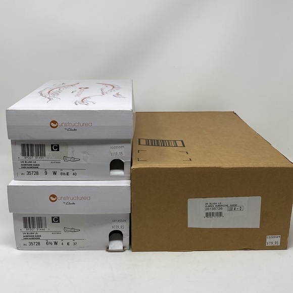 Clarks UN Blush Lo Aubergine Suede WIDE - Picture 8 of 8